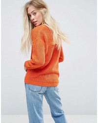 orange Pullover mit einem Rundhalsausschnitt von Brave Soul