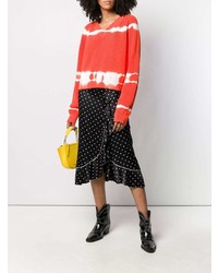 orange Mit Batikmuster Pullover mit einem V-Ausschnitt von MSGM