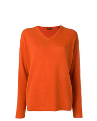 orange Pullover mit einem V-Ausschnitt von Aspesi