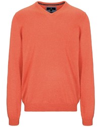 orange Pullover mit einem V-Ausschnitt von BASEFIELD