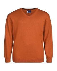 orange Pullover mit einem V-Ausschnitt von Big fashion