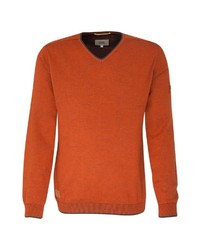 orange Pullover mit einem V-Ausschnitt von camel active