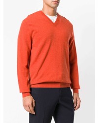 orange Pullover mit einem V-Ausschnitt von N.Peal