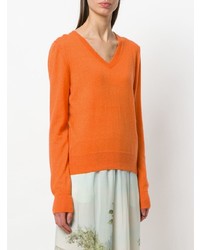 orange Pullover mit einem V-Ausschnitt von Liska
