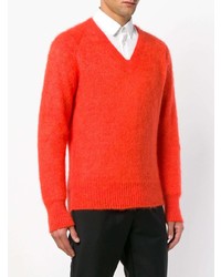 orange Pullover mit einem V-Ausschnitt von Tom Ford
