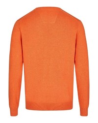 orange Pullover mit einem V-Ausschnitt von Daniel Hechter