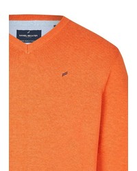 orange Pullover mit einem V-Ausschnitt von Daniel Hechter