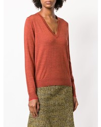 orange Pullover mit einem V-Ausschnitt von Ps By Paul Smith