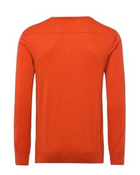 orange Pullover mit einem V-Ausschnitt von Falke