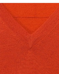 orange Pullover mit einem V-Ausschnitt von Falke