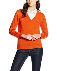 orange Pullover mit einem V-Ausschnitt von GANT