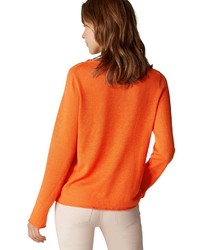 orange Pullover mit einem V-Ausschnitt von Marc O'Polo