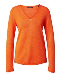 orange Pullover mit einem V-Ausschnitt von Marc O'Polo