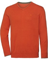 orange Pullover mit einem V-Ausschnitt von Parforce Traditional Hunting