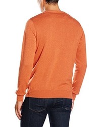 orange Pullover mit einem V-Ausschnitt von Paul James Knitwear