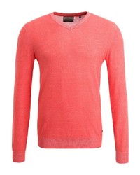 orange Pullover mit einem V-Ausschnitt von Petrol Industries