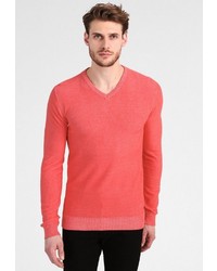 orange Pullover mit einem V-Ausschnitt von Petrol Industries