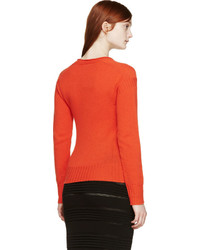 orange Pullover mit einem V-Ausschnitt von Burberry