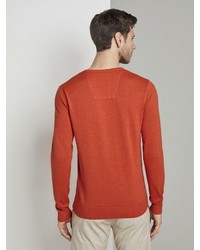 orange Pullover mit einem V-Ausschnitt von Tom Tailor