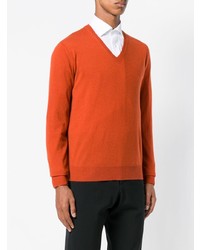 orange Pullover mit einem V-Ausschnitt von Lardini