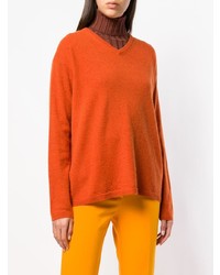 orange Pullover mit einem V-Ausschnitt von Aspesi