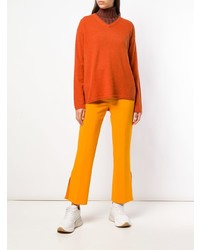 orange Pullover mit einem V-Ausschnitt von Aspesi