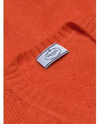 orange Pullover mit einem V-Ausschnitt von Prada