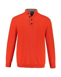 orange Pullover mit einem zugeknöpften Kragen von JP1880
