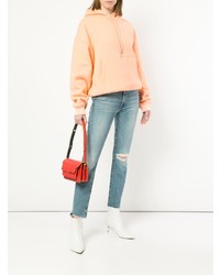 orange Pullover mit einer Kapuze von T by Alexander Wang