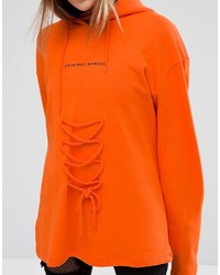 orange Pullover mit einer Kapuze von Criminal Damage