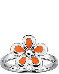 orange Ring mit Blumenmuster