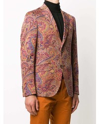 orange Sakko mit Paisley-Muster von Etro