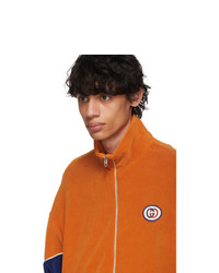 orange Samt Bomberjacke von Gucci