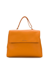 orange Satchel-Tasche aus Leder von Orciani