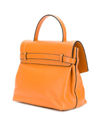 orange Satchel-Tasche aus Leder von Visone