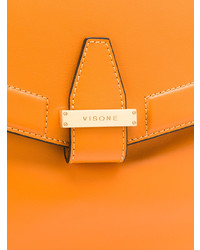 orange Satchel-Tasche aus Leder von Visone