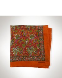 orange Schal mit Blumenmuster