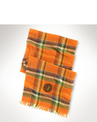 orange Schal mit Schottenmuster