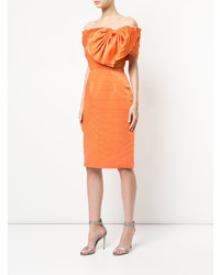 orange schulterfreies Kleid von Bambah