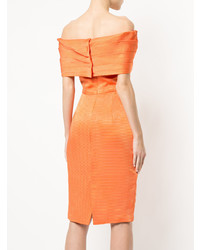 orange schulterfreies Kleid von Bambah