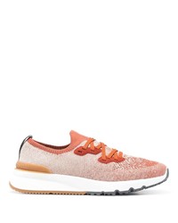 orange Segeltuch niedrige Sneakers von Brunello Cucinelli