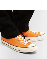 orange Segeltuch niedrige Sneakers von Converse