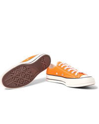 orange Segeltuch niedrige Sneakers von Converse