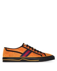 orange Segeltuch niedrige Sneakers von Gucci