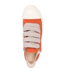 orange Segeltuch niedrige Sneakers von Rick Owens DRKSHDW