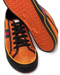 orange Segeltuch niedrige Sneakers von Gucci