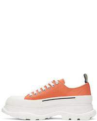 orange Segeltuch niedrige Sneakers von Alexander McQueen