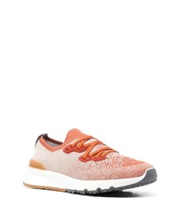 orange Segeltuch niedrige Sneakers von Brunello Cucinelli