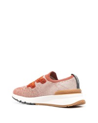 orange Segeltuch niedrige Sneakers von Brunello Cucinelli