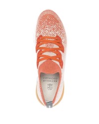 orange Segeltuch niedrige Sneakers von Brunello Cucinelli